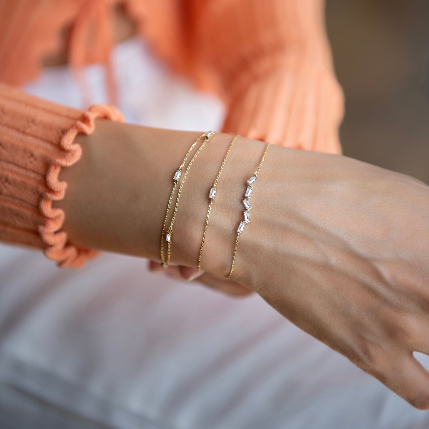 Pulsera Baguette Zigzag Oro