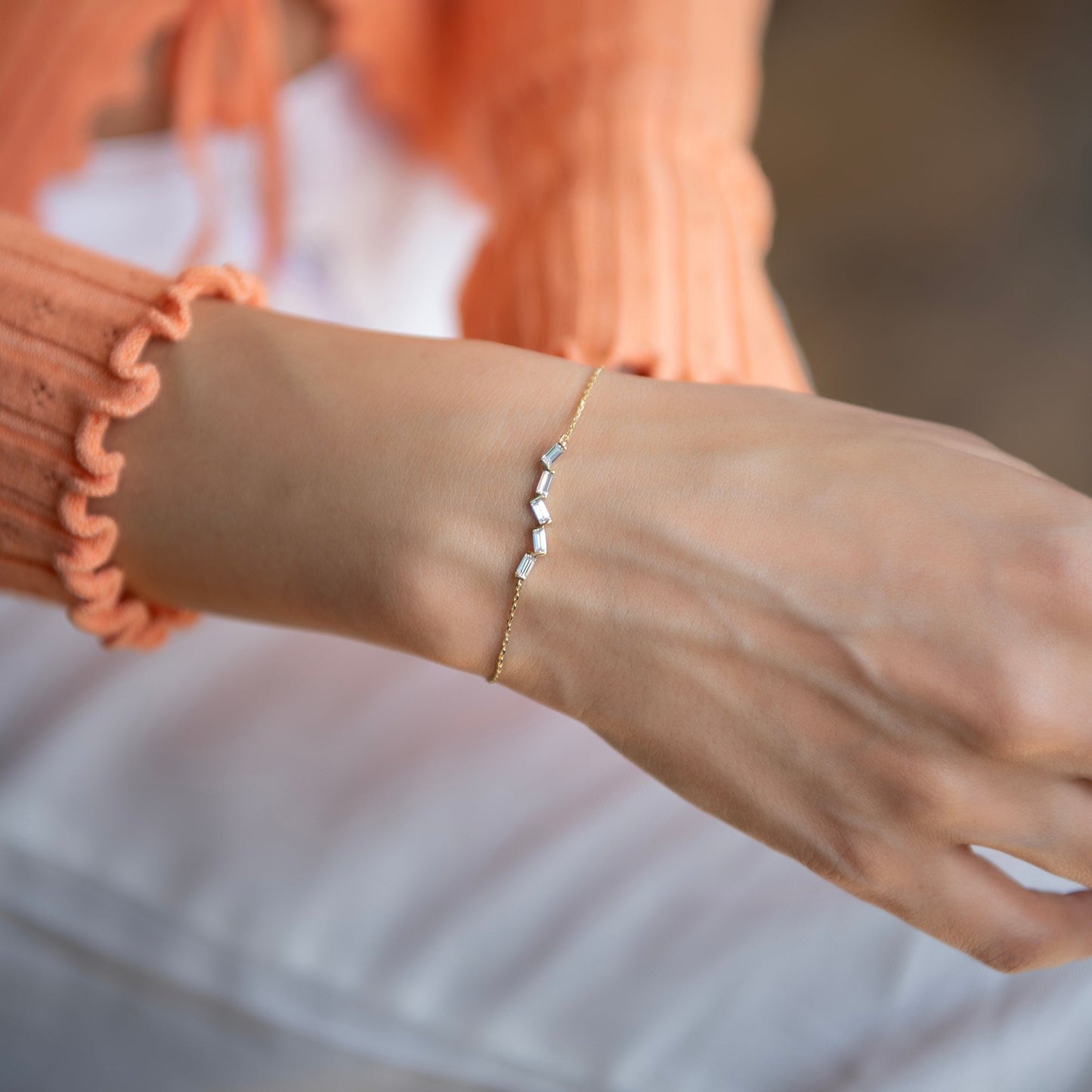Pulsera Baguette Zigzag Oro