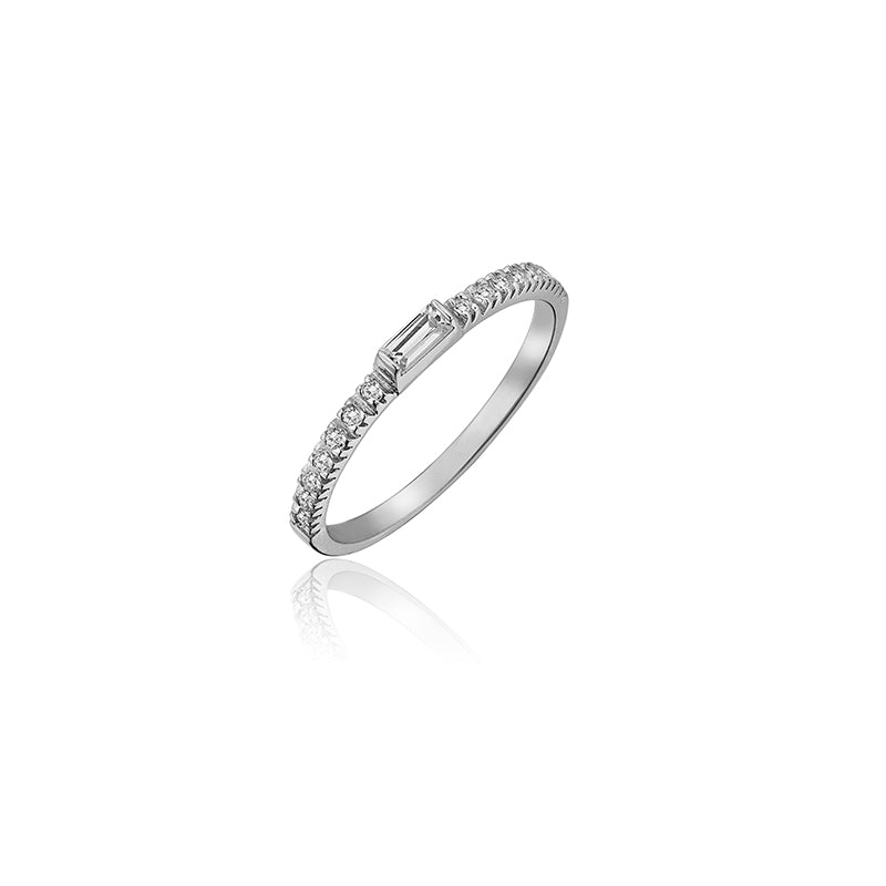 Anillo Media Caña Baguette Oro Focus