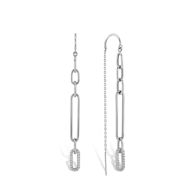 Link Stone Dangle gouden oorbellen