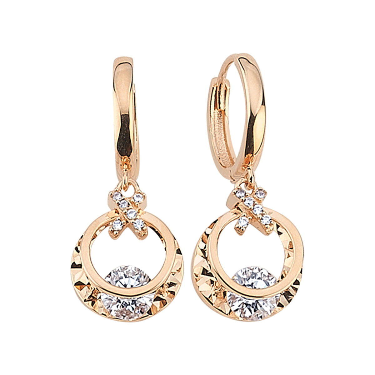 Pendientes colgantes resplandor dorado
