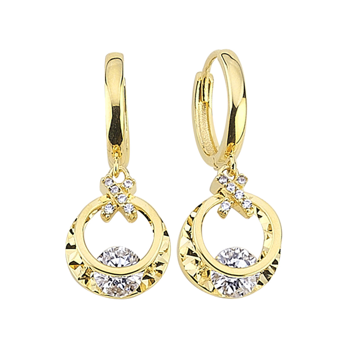 Pendientes colgantes resplandor dorado