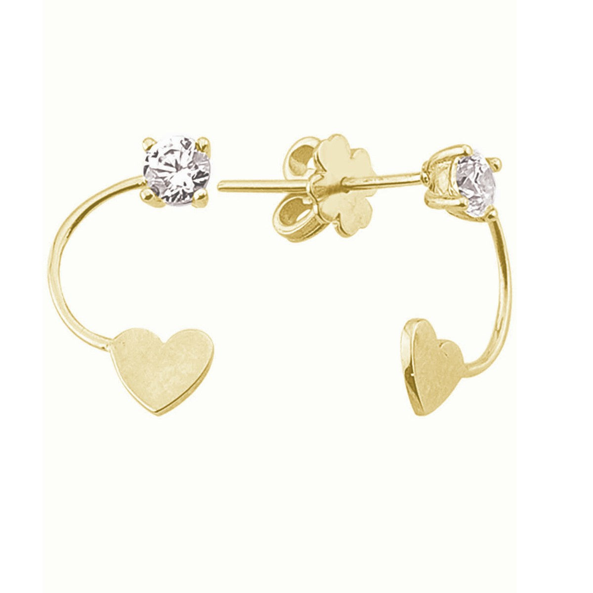 Orecchini in oro con abbraccio a cuore