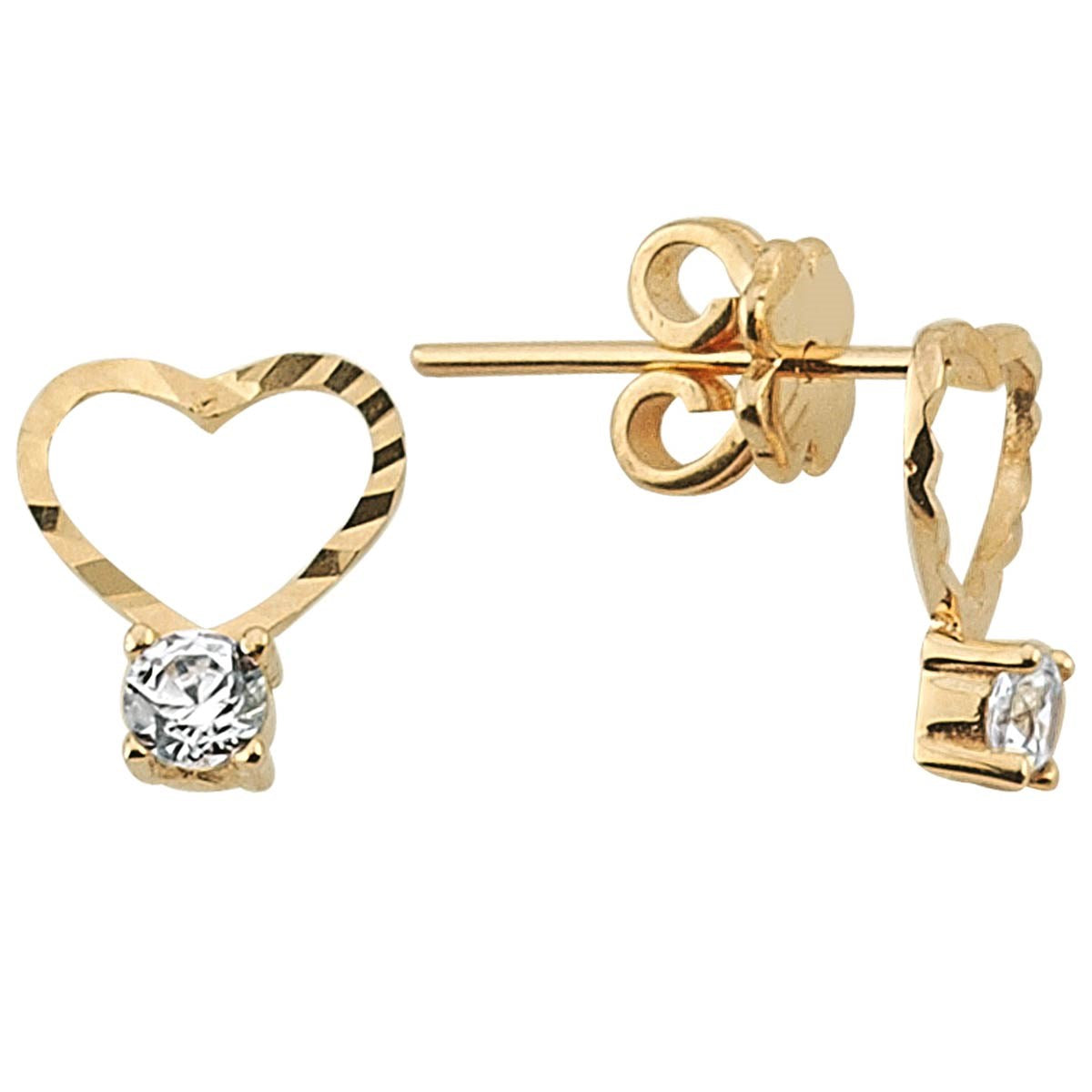 Mini hart gouden oorbellen