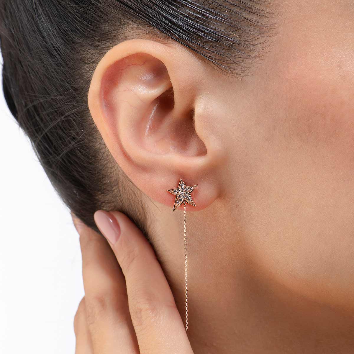 Pendientes de oro de elegancia estelar