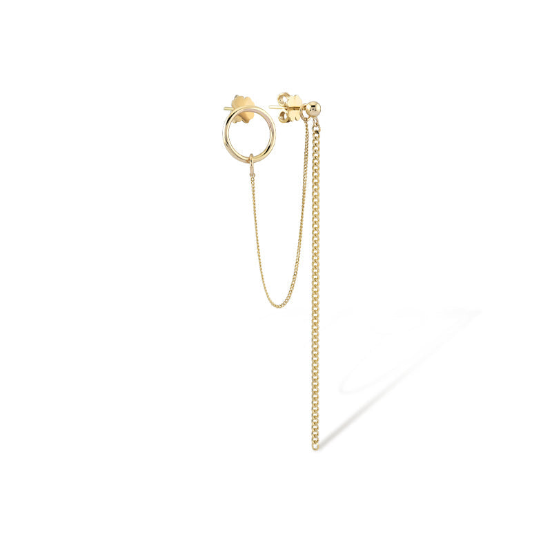 Pendientes de cadena con lazo dorado