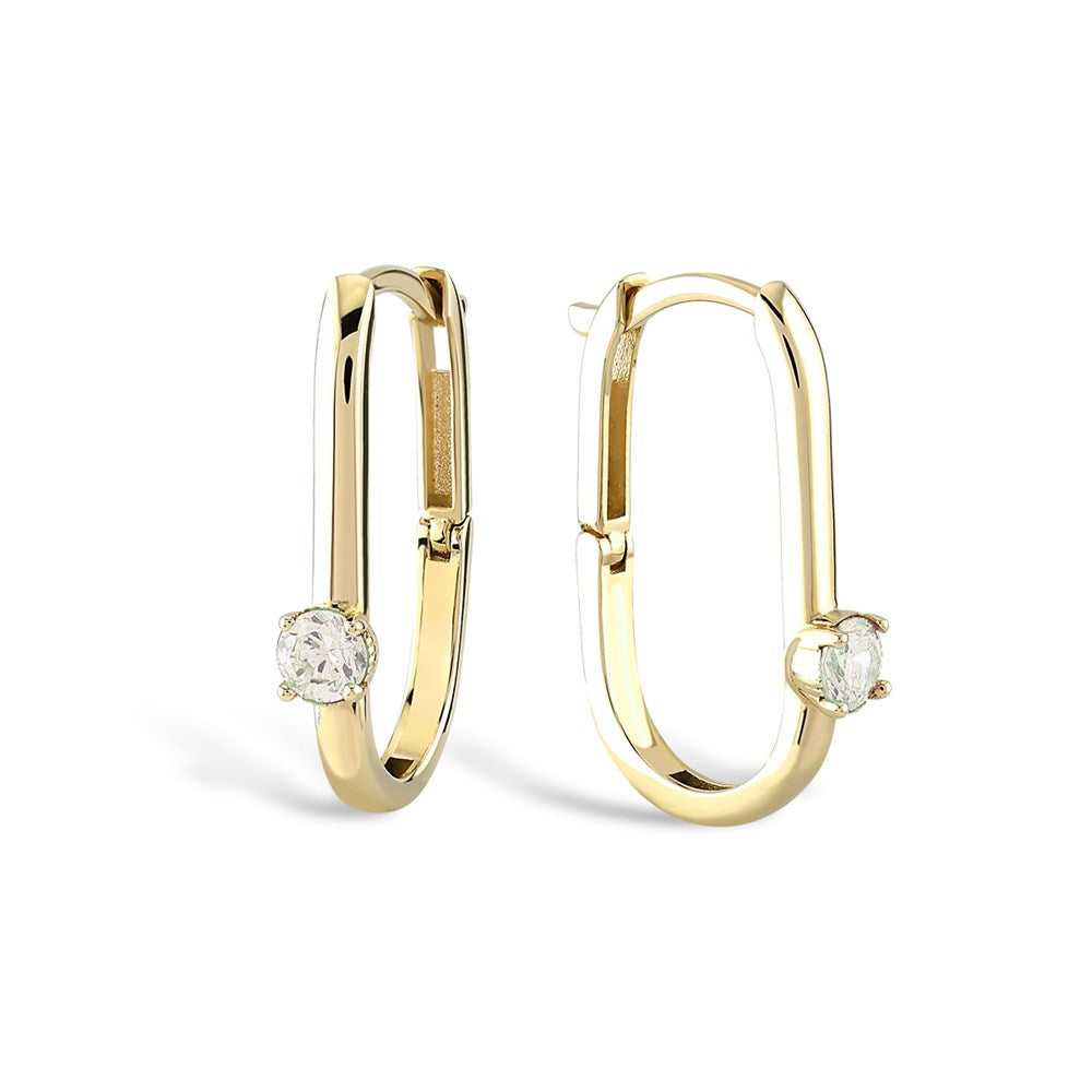 Pendientes de aro dorados brillantes Horizon