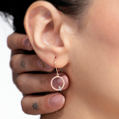 Pendientes Redondos Baguette Oro