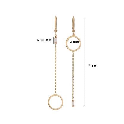 Pendientes Asimétricos Baguette Oro