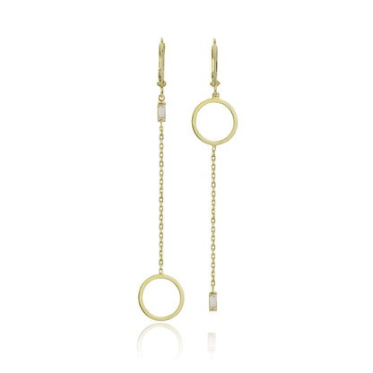 Pendientes Asimétricos Baguette Oro