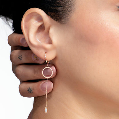 Pendientes Asimétricos Baguette Oro