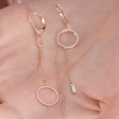 Pendientes Asimétricos Baguette Oro