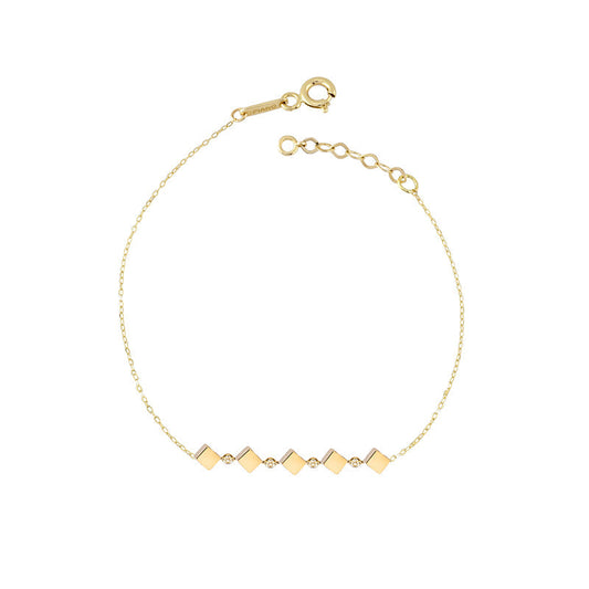 Gravity Row Cube Gold Bracelet