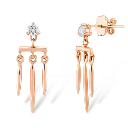 Pendientes Cascada Cupidon Dorados