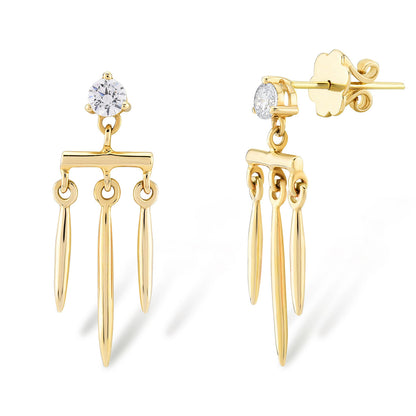 Pendientes Cascada Cupidon Dorados