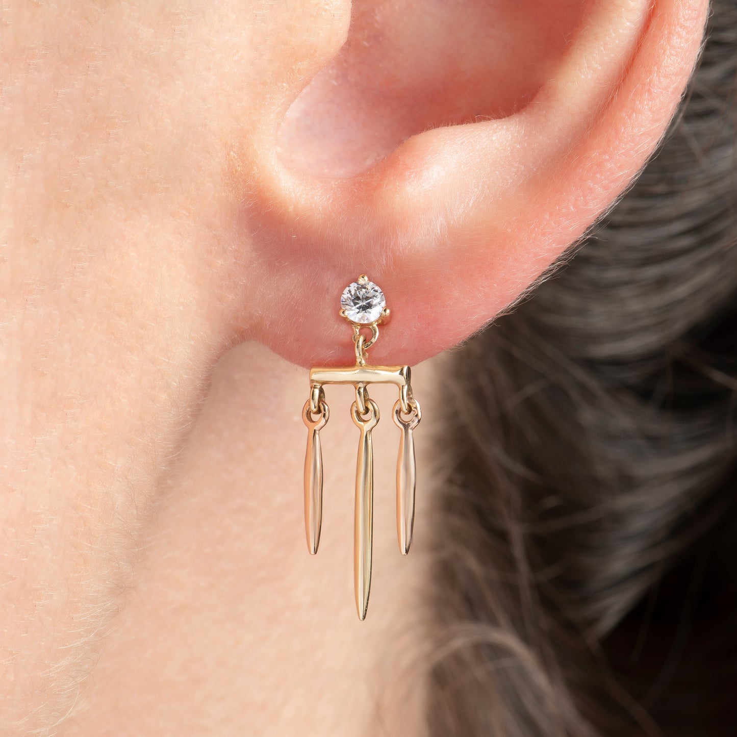 Golden Cupidon Cascade Earrings