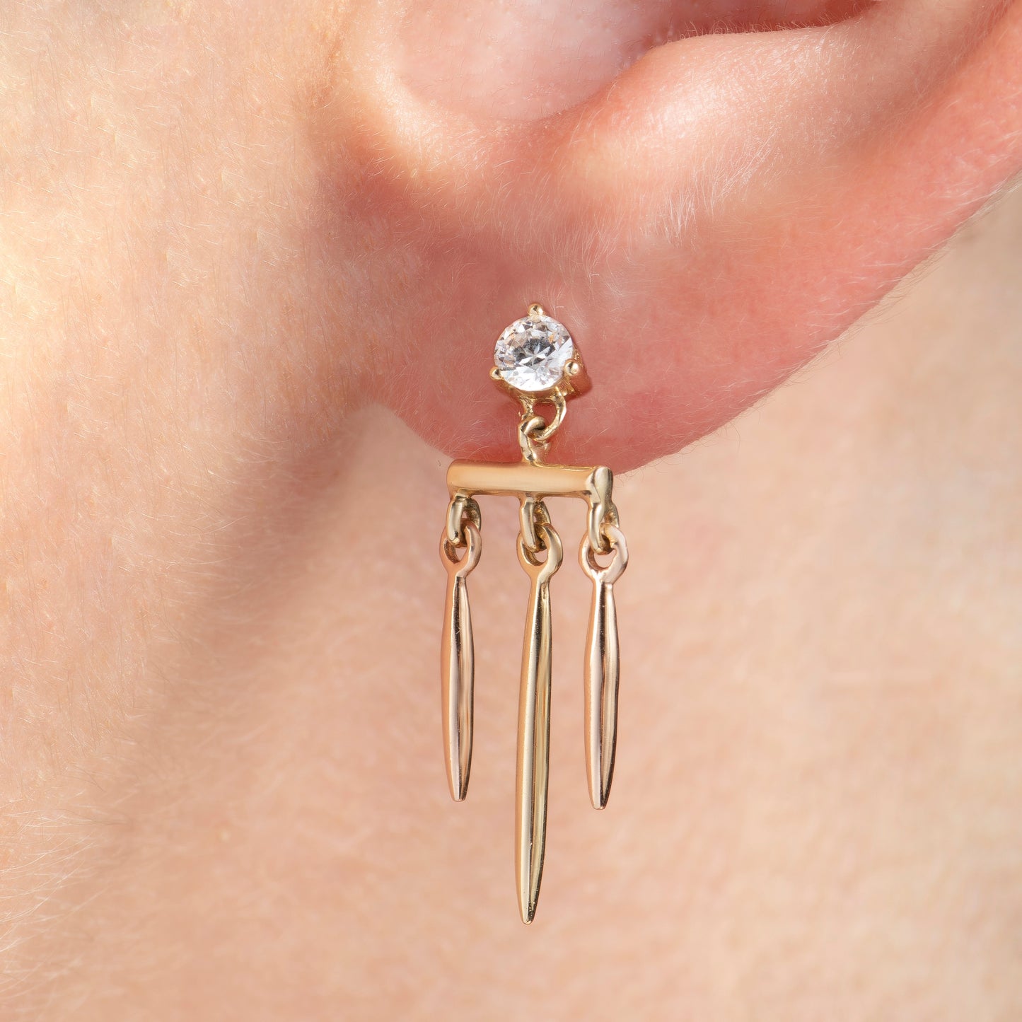 Golden Cupidon Cascade Earrings