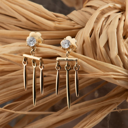 Pendientes Cascada Cupidon Dorados