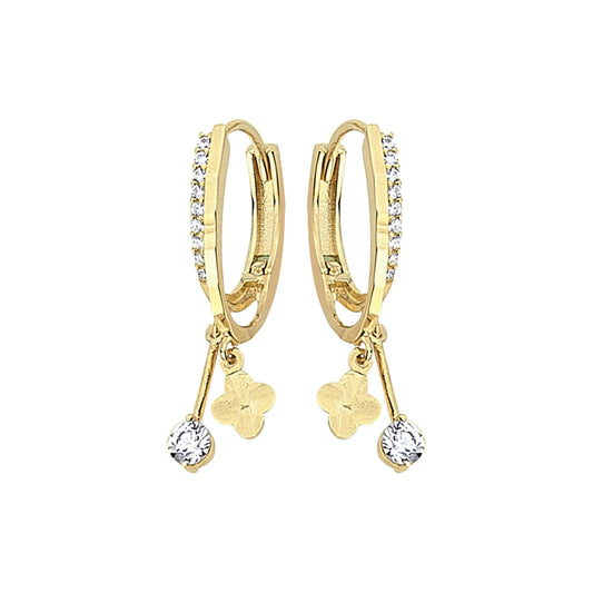 Golden Clover Drop Earrings