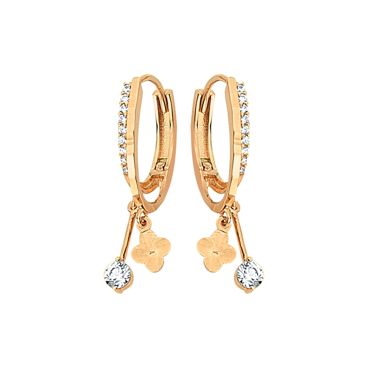 Golden Clover Drop Earrings