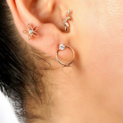 Ring Heart Gold Earring