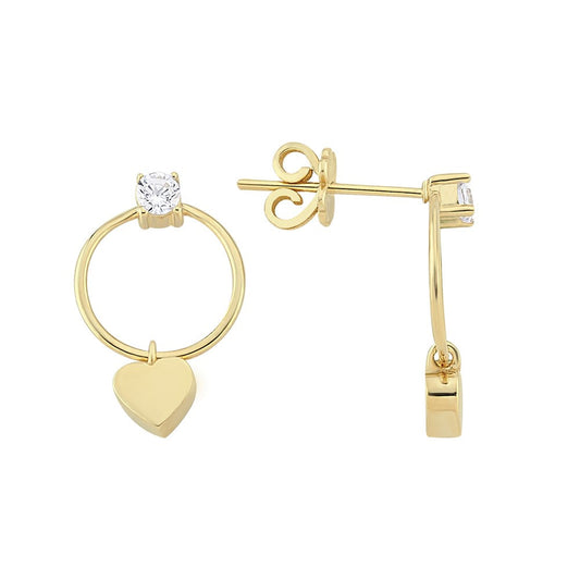 Ring Heart Gold Earring