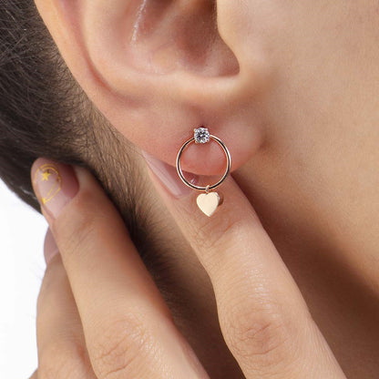 Ring Heart Gold Earring