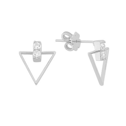 Pendientes Mini Triángulo Piedra Dorada