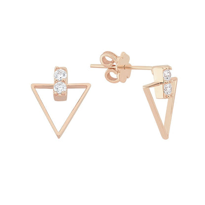 Pendientes Mini Triángulo Piedra Dorada