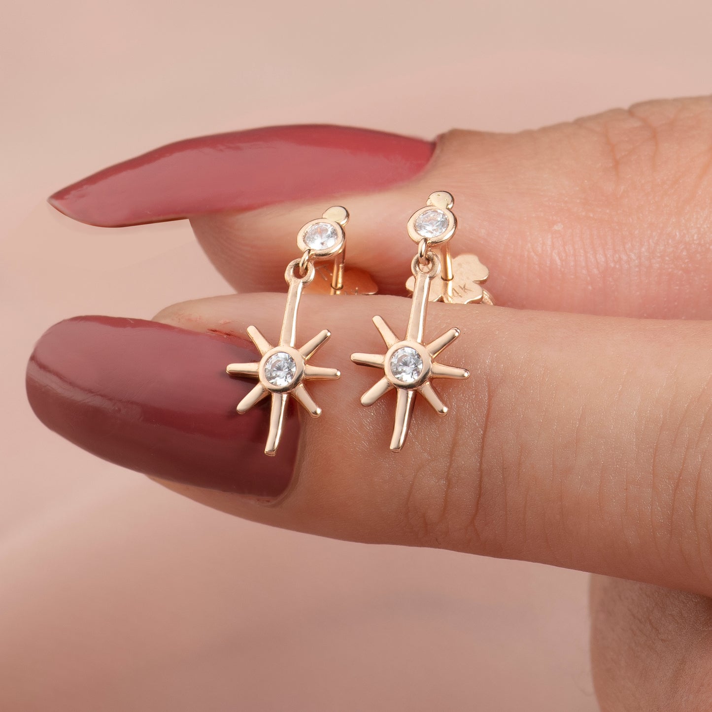 Cabaret Pole Star Gold Earring