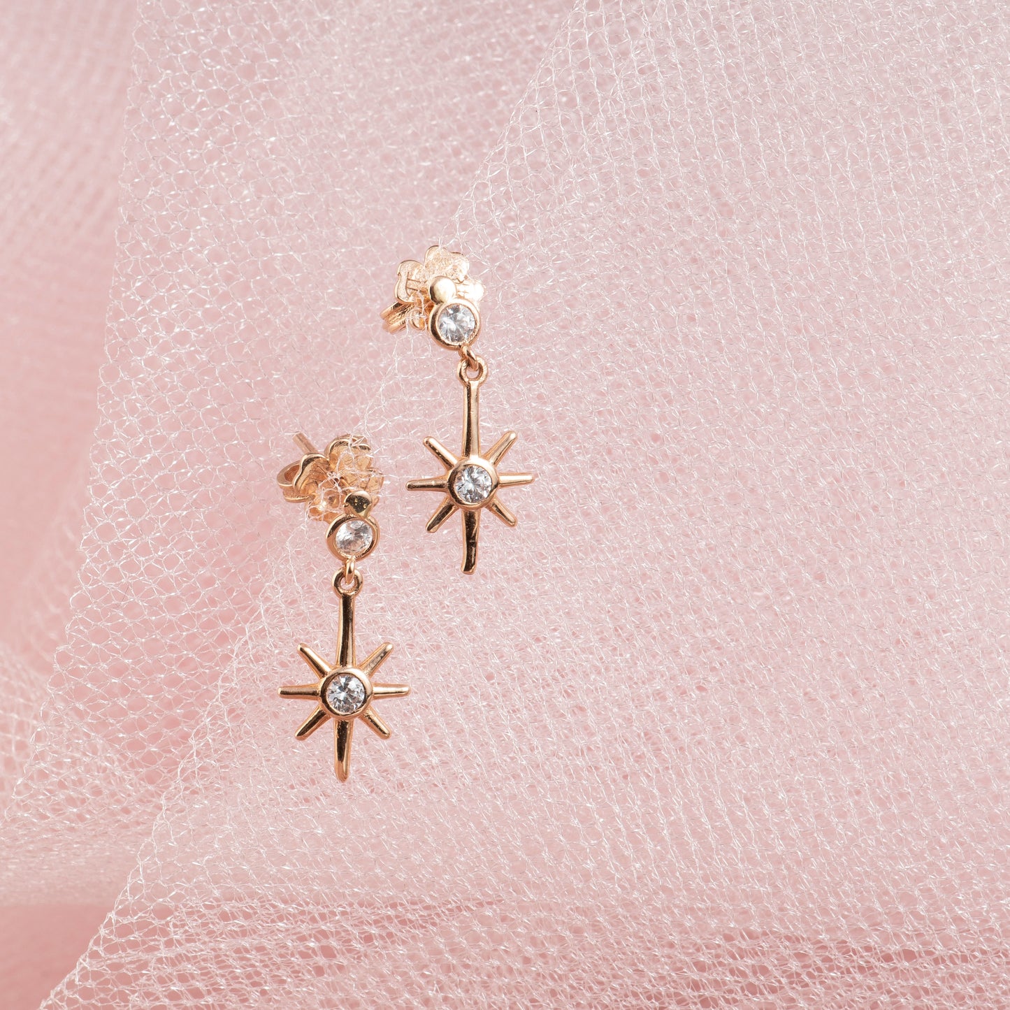 Cabaret Pole Star Gold Earring