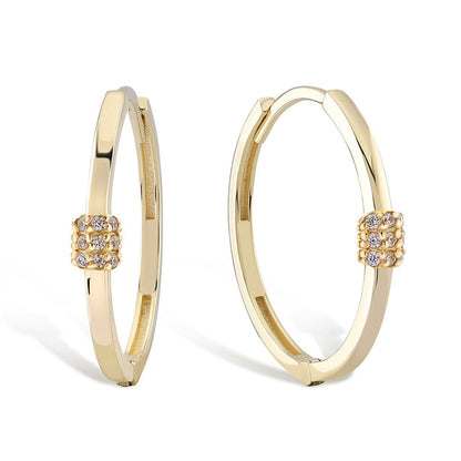 Pendientes Aros Cabaret Oro Piedra Blanca