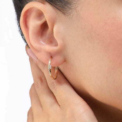 Pendientes Aros Cabaret Oro Piedra Blanca