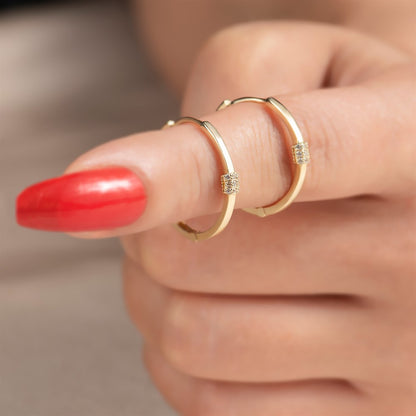 Pendientes Aros Cabaret Oro Piedra Blanca