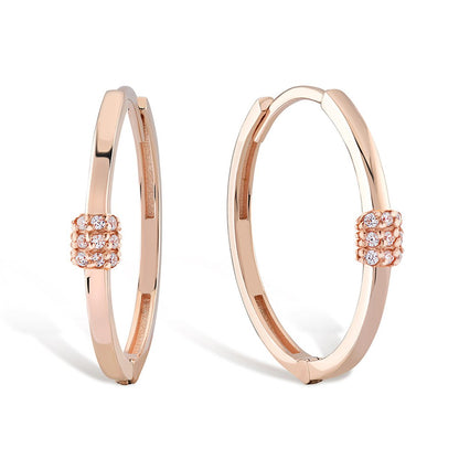 Pendientes Aros Cabaret Oro Piedra Blanca