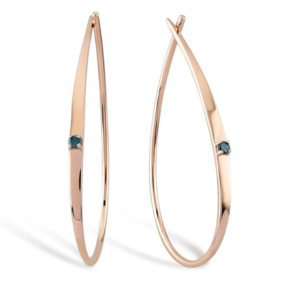 Pendientes de oro con chispa azul
