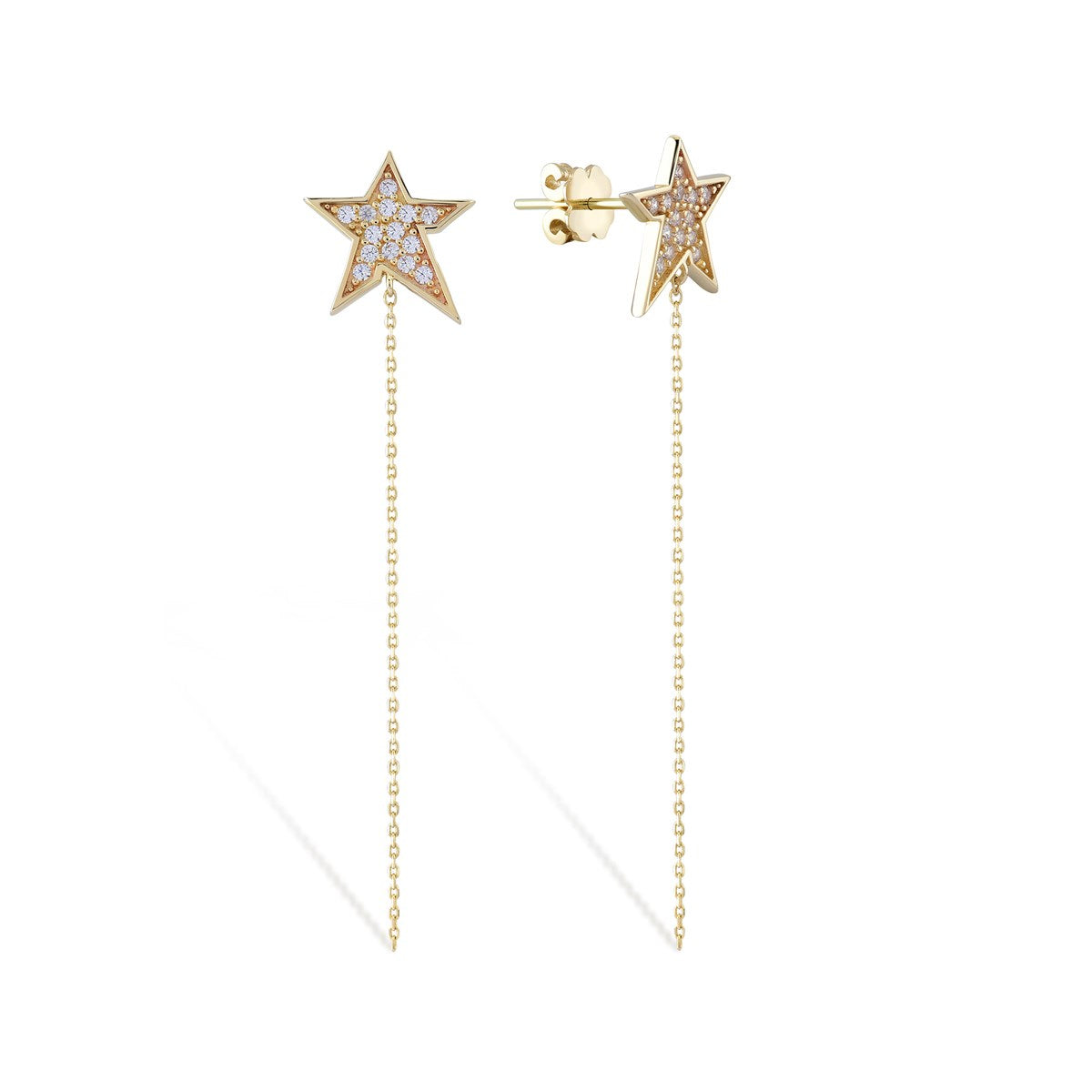 Pendientes de oro de elegancia estelar