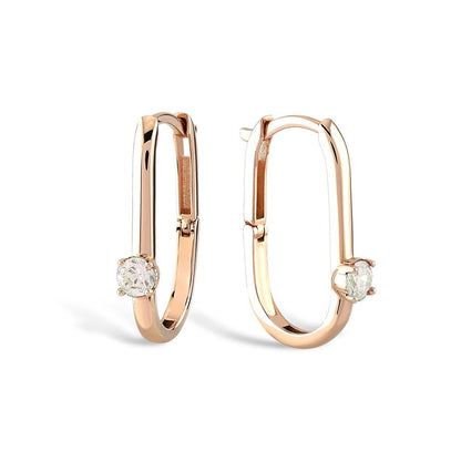 Pendientes de aro dorados brillantes Horizon